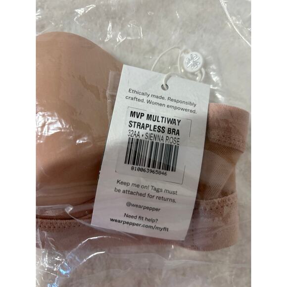 NWT Pepper MVP Multiway Strapless Underwire Bra Sienna Rose Women's 32AA - Picture 4 of 6